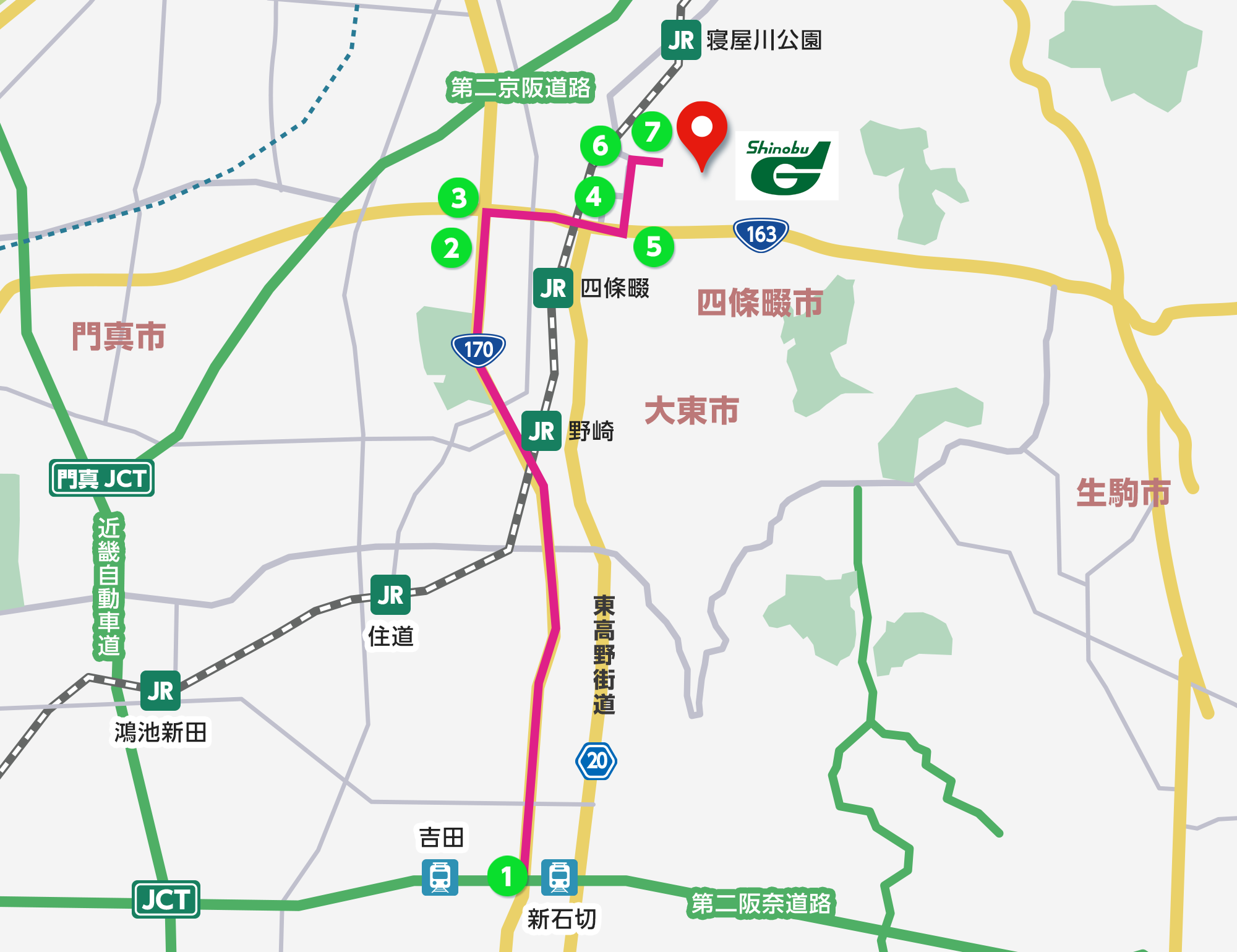 外環170号線 東大阪方面から